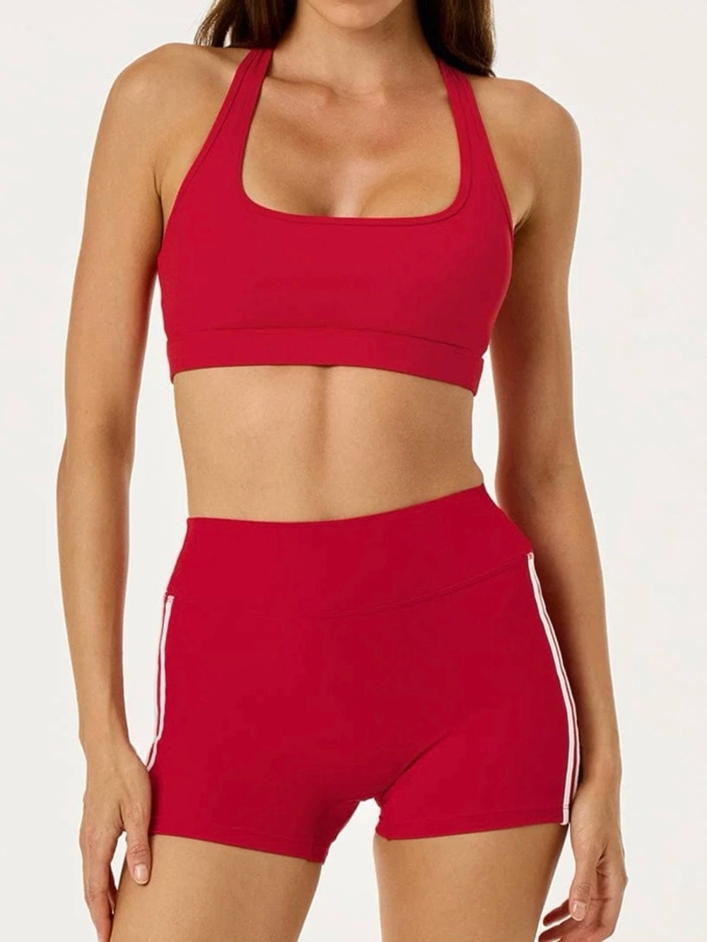 Women's Red Racerback Sports Bra - Supportive Active Crop